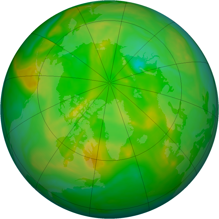 Arctic ozone map for 25 June 2006